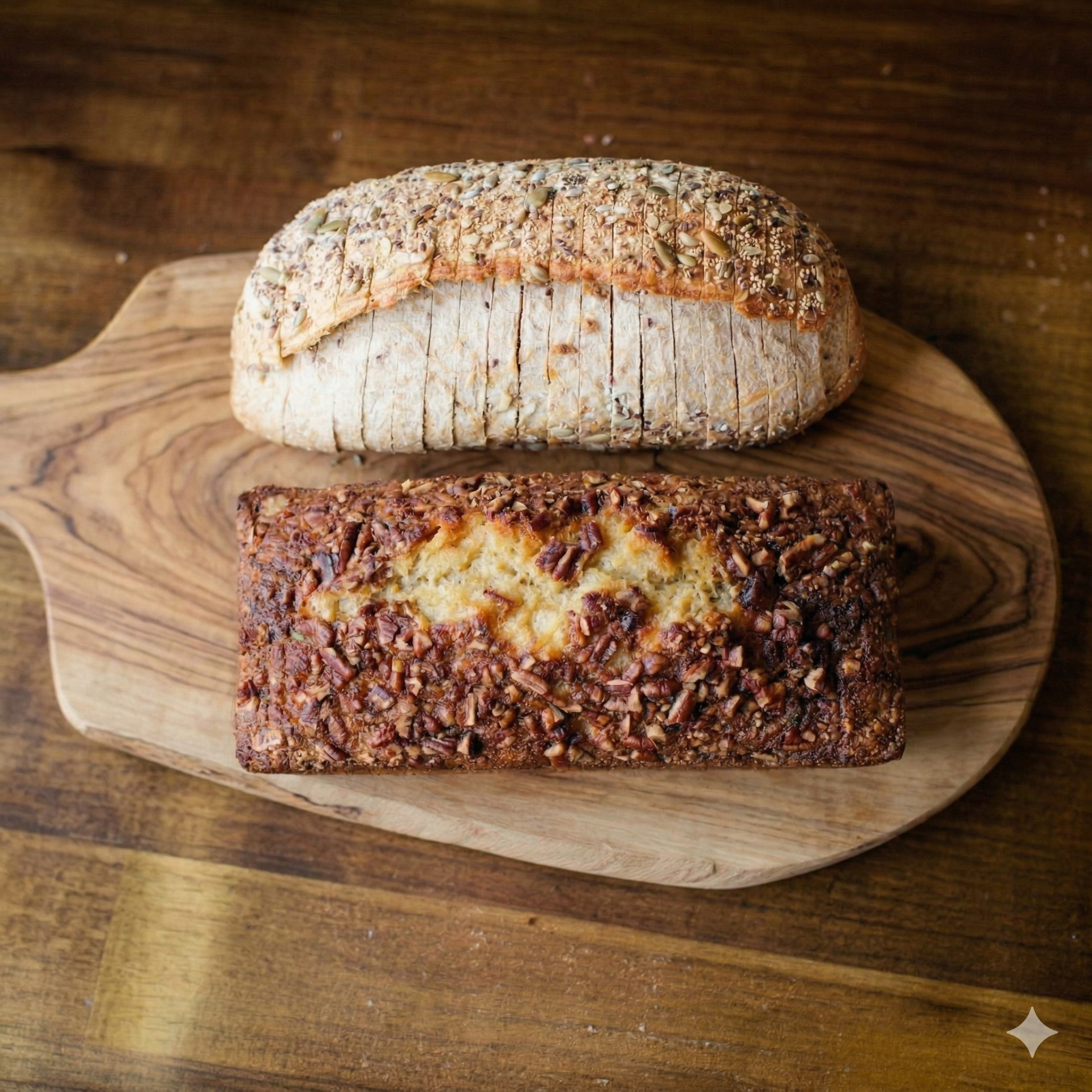 Sourdough Banana Bread + Hogaza Integral con semillas